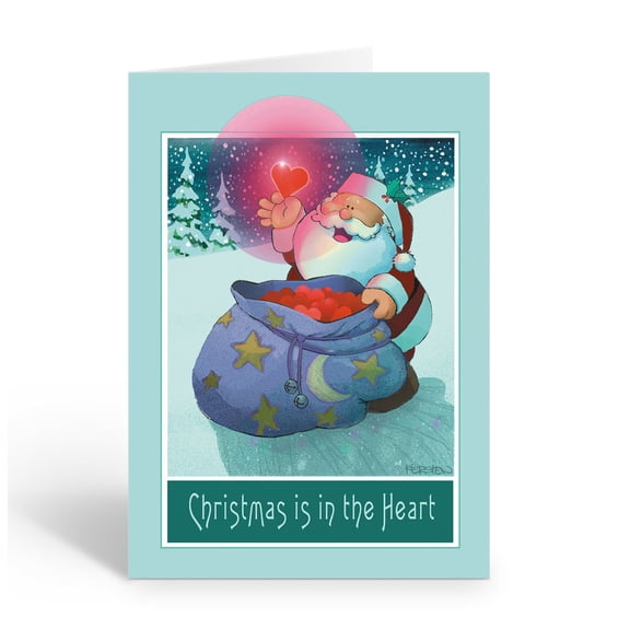 Christmas is in the Heart Holiday Card - 12 Holiday Cards & Envelopes- 18088