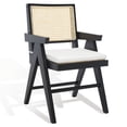 thumbnail image 5 of SAFAVIEH Couture Colette Contemporay Linen Solid Dining Armchair, Black/Natural, 5 of 12