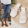 thumbnail image 5 of Domuza Women's Slide Sandals Chic Cross-Strap & Comfy Flat Shoes 2026 Summer Beige 9（EU-42）, 5 of 6