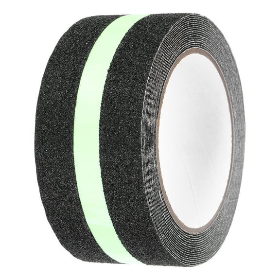 Uxcell Anti Slip Traction Grip Tape, 80 Grit Frosted Surface with Reflective Stripe, 16 Ft x 2 Inch(LxW) Black Green