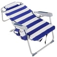 thumbnail image 3 of Folding Beach Chair, 5-Position Adjustable Back, Aluminum Frame 600D Fabric, 220LBS Capacity, Blue Stripes, Portable for Outdoor Camping Picnic (1 Chair), 3 of 18