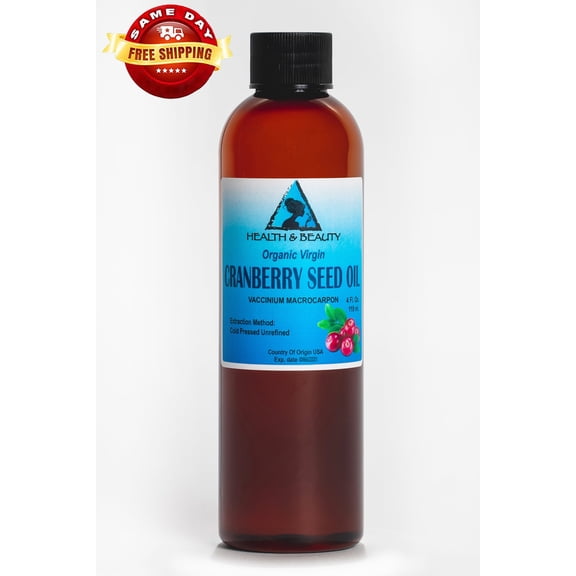 CRANBERRY SEED OIL UNREFINED ORGANIC VIRGIN COLD PRESSED RAW NATURAL PURE 4 OZ