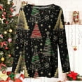 thumbnail image 4 of FDGIU Plus Size Christmas Tops for Women, Funny Xmas Tree Graphic Long Sleeve Tunic, Festive Holiday Tee, 4 of 5