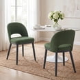 thumbnail image 5 of EOP Upholstered Dining Chairs Set of 2, Modern Fabric Dining Side Chairs with Solid Wood Legs, Comfortable Seating for Kitchen, Dining Room, Green, 5 of 11