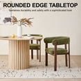 thumbnail image 2 of 47" Round Dining Table Set for 4, Natural Wood Grain Tabletop with 4 Green Chenille Upholstered Armchairs, Thick Cushions and Sturdy Metal Frames, 2 of 7