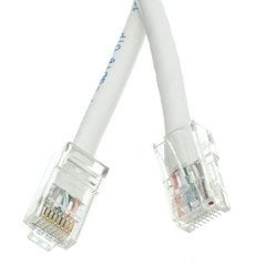 100 ft QualConnectTM Cat6 White Ethernet Patch Cable Bootless