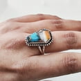 thumbnail image 6 of Oyster Copper Turquoise Ring, Natural Turquoise Ring, December Birthstone, Womens Ring, Coffin Ring, 925 Sterling Silver, Christmas, Handmade, Statement Jewelry, Coffin Shape Gemstone Ring, 6 of 7