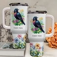 thumbnail image 3 of Red-winged Blackbird Lover Tumbler 40oz – Personalized Stainless Travel Mug with Handle, Lid & Straw – Cute Custom Animal Gift for Women Girls Birthday or Christmas, 3 of 6