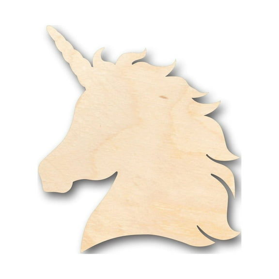 Unfinished Wood Unicorn Head Shape - Craft - up to 46" DIY 5" / 1/8"