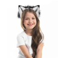 thumbnail image 5 of Gorro con orejas de pelo largo de gato y zorro, disfraz de Lobo, Animal, decoración de fiesta para Halloween, vino, rojo y blanco, 5 of 5