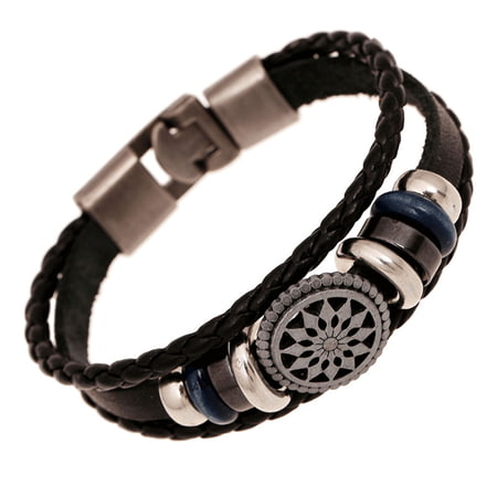 Men Women Braided Handmade Leather Wrap Punk Cuff Bangle Bracelet Wristband Gift (Best Handmade Gifts For Men)