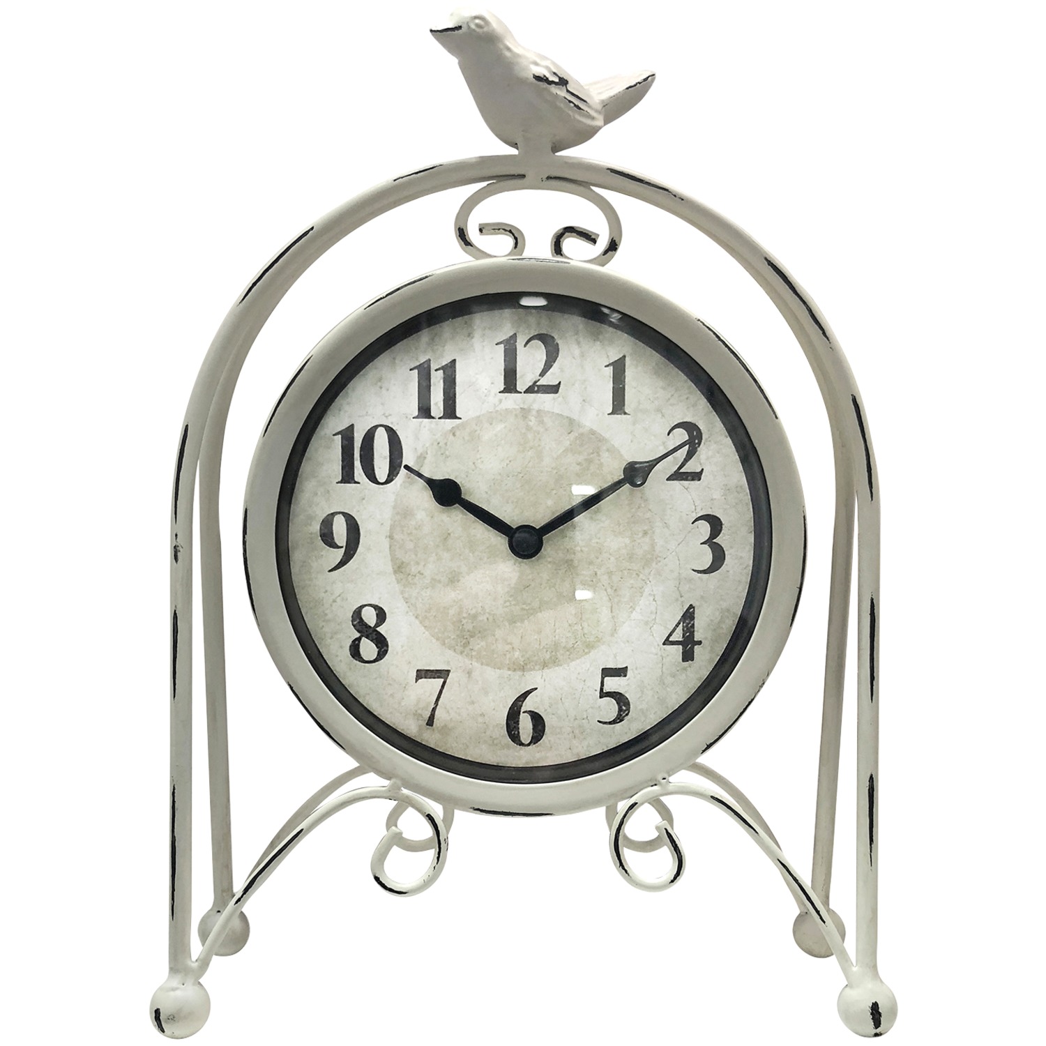 Westclox Metal Bird Table Clock, 6.75W x 2.25D x 9.5H In.