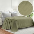 thumbnail image 2 of Superior Milan Cotton Textured Striped Woven Blanket, California King, Sage, 2 of 12