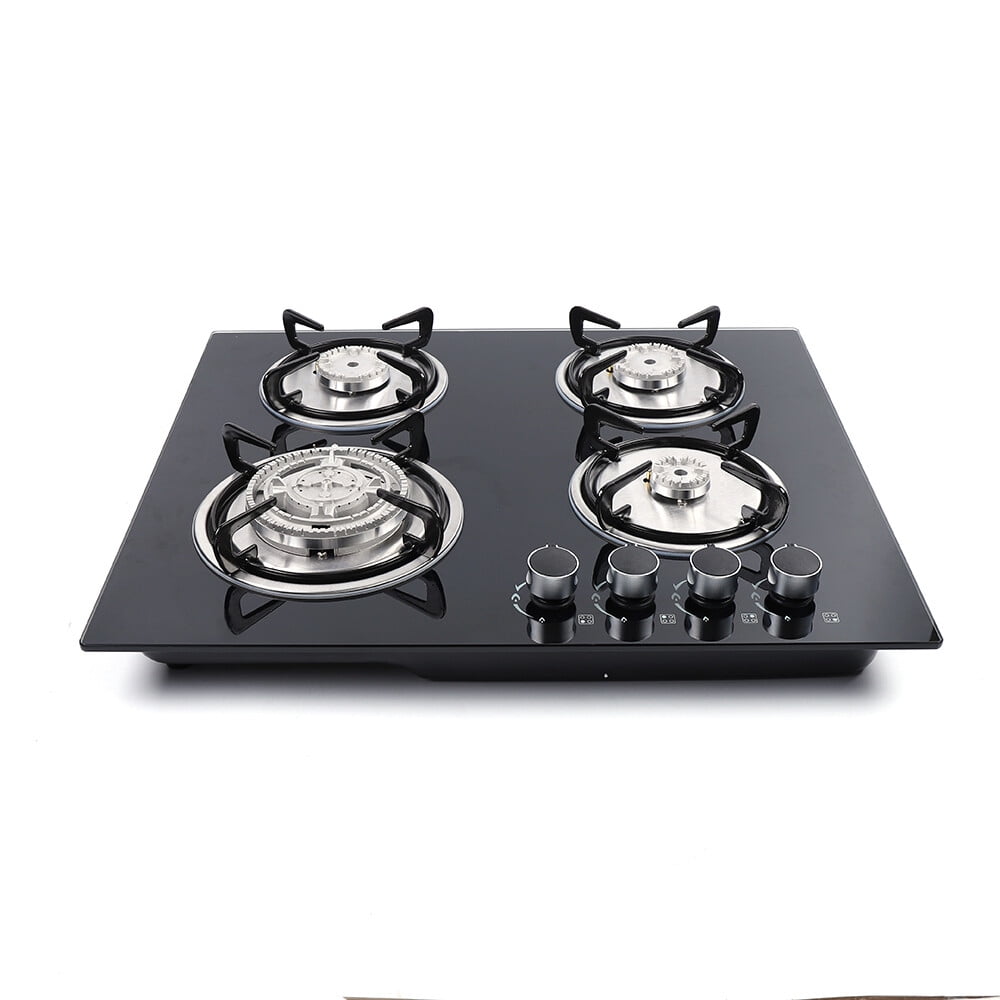 4 Burners Gas Cooktop Built-in Stove Gas Powered Rectangular Burner Gas Cooktops for Homes Hotels Restaurants