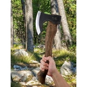 JXE JXO 15.7 Camping Hatchet – Bushcraft Hand Axe for Carving and Wood Chopping, Includes Leather Sheath for Easy Carry and Storage