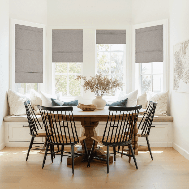 NICETOWN Magnetic Door Curtains for Window, 100% Blackout Linen Roman Shades Room Darkening Thermal Insulated French Door Curtains for Patio Glass Front Door, Taupe, 24"x72", 1 Panel