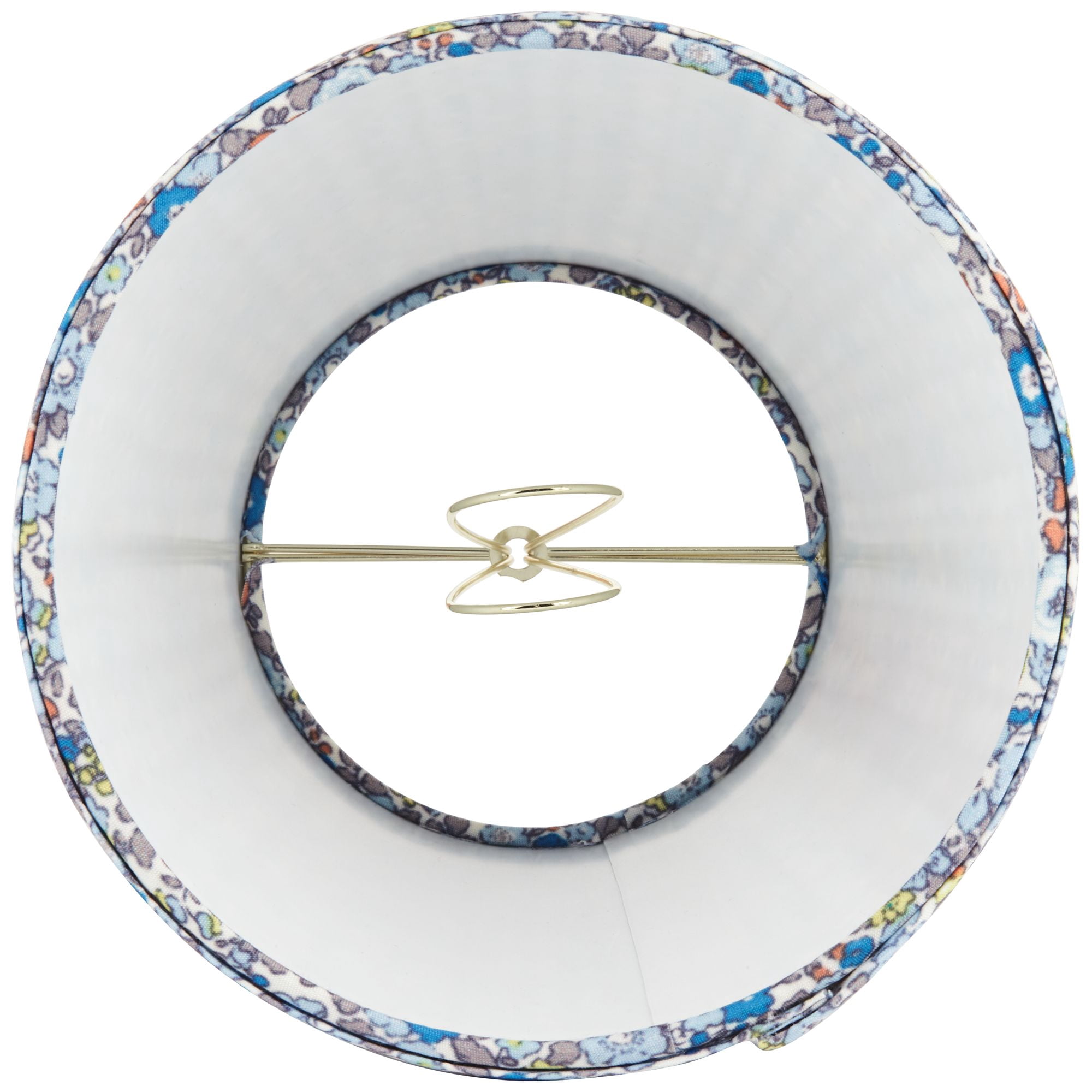 Springcrest 4" Top x 6" Bottom x 5 1/2" High x Print Lamp Shade Replacement Blue Floral Leaf Shirred Pleated Clip On Candelabra