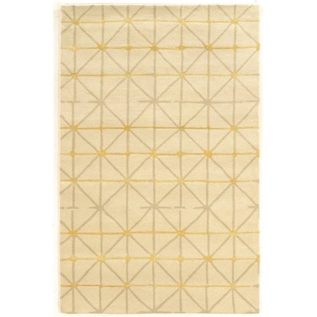Linon Aspire Pane Tapis en Laine Tufté à la Main 5'x8' Ivoire