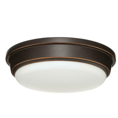 Hampton bay Weather Resistant Oil Rubbed Bronze Integrated LED Outdoor Flush Mount (New Open Box)