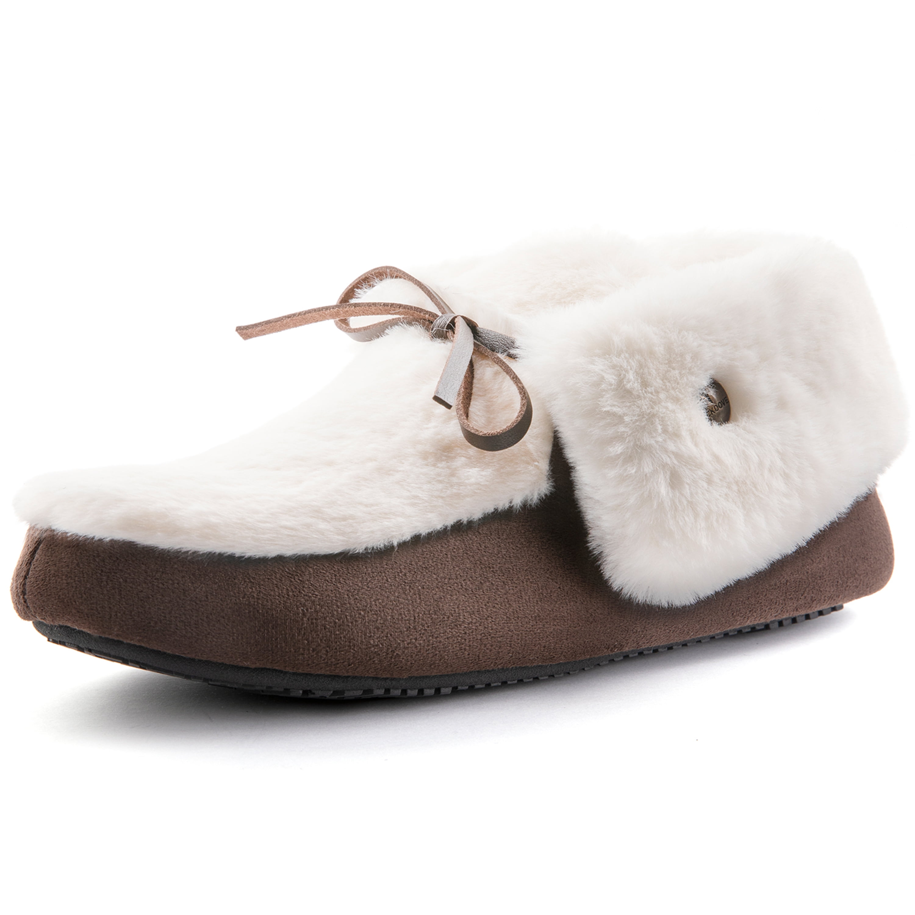RockDove Women's Faux Fur Lined House Bootie Memory Foam Hardsole