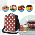 thumbnail image 4 of Naloa Maroon And White Polka Dot Lunch box Lunch bag for men women Large capacity Lunchbox Insulated Lunch bag Lunch box cooler, 4 of 7