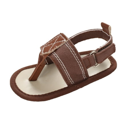 

FRSASU Kids Sandals Clearance born Infant Baby Boys Girls Solid Rubber Sandals Non-Slip First Walking Shoes Gray 6(13)