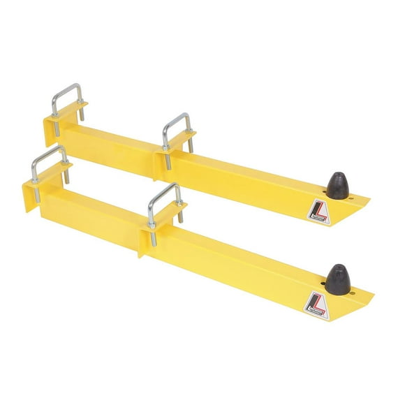 Lakewood Traction Bar 20475 Leaf Spring Mounted; 28 Inch Long; Yellow; With Rubber Snubbers/U-Bolt/Installation Hardware; Set Of 2