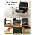 thumbnail image 3 of Mid Century Modern Accent Chairs for Living Room, 23” Wide Comfy Chair for Bedroom, Small Cozy Sherpa Reading Chairs for Adults, 108° Lounge Arm Chair Indoor with Detachable Cover, 5.5" Foam Cushion, 3 of 8