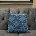 thumbnail image 5 of Sun Flowers Throw Pillow with Removable Cover in Blue Red 18x18, 5 of 5