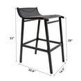Bar Stools 28'' Counter Height Outdoor Metal Frame Seat Set of 2 Chairs