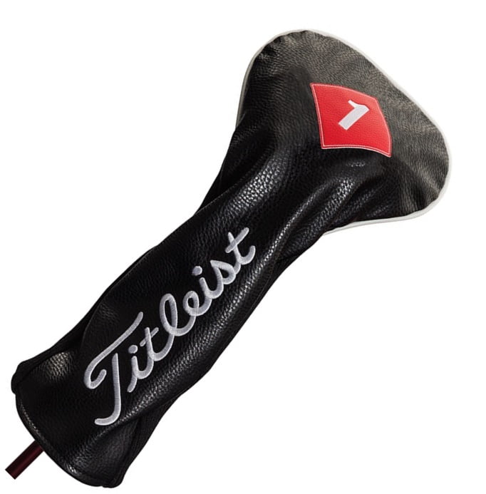 NEW Titleist Premium Leather Black/Red Driver Headcover