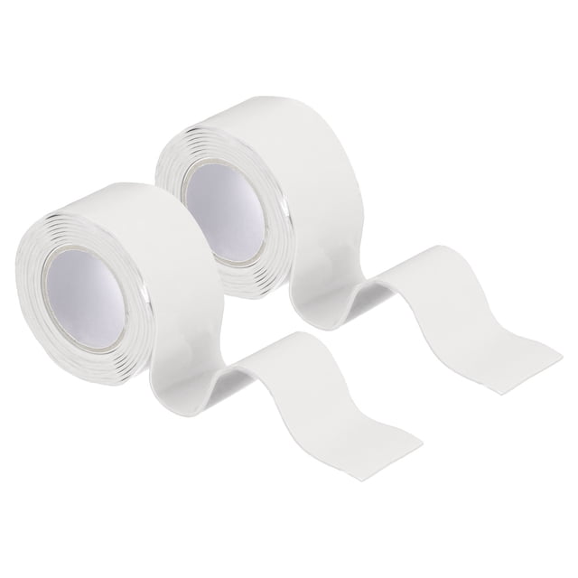 2 Pcs Cinta de Silicona Autoadhesiva, Cinta de Sellado de Silicona de 1" x 3ft para Mangos, Fugas de Tubos de Plomería, Blanca (0.5mm de Grosor)