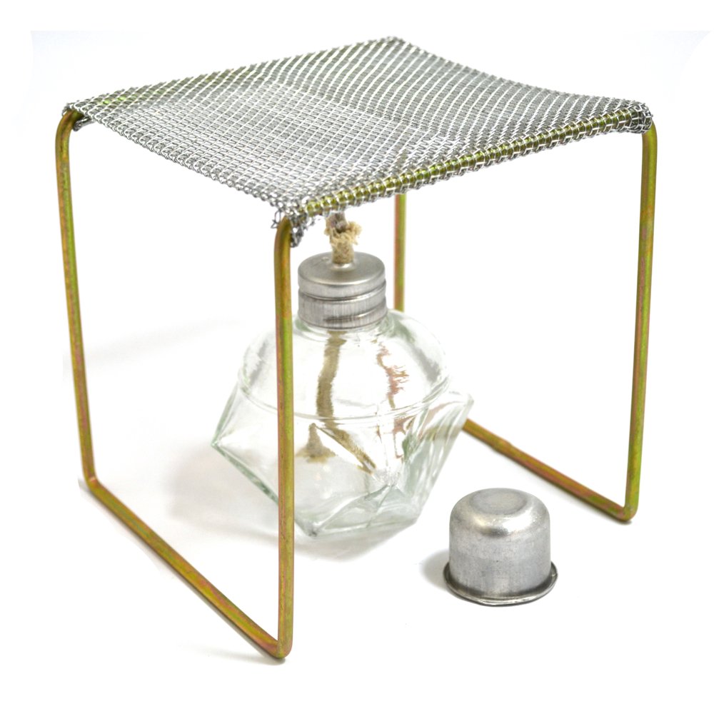 Eisco Labs Alcohol Burner with Burner Stand (Approx. 5"x5"x5") Starter