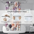 thumbnail image 6 of Watercolor Floral Shower Curtain Purple and Grey Flowers Abstract Herbs Botanical Shower Curtains for Bathroom Bathtubs Decor Washable Durable Polyester Fabric 72x84 Inch with Hooks, 6 of 6