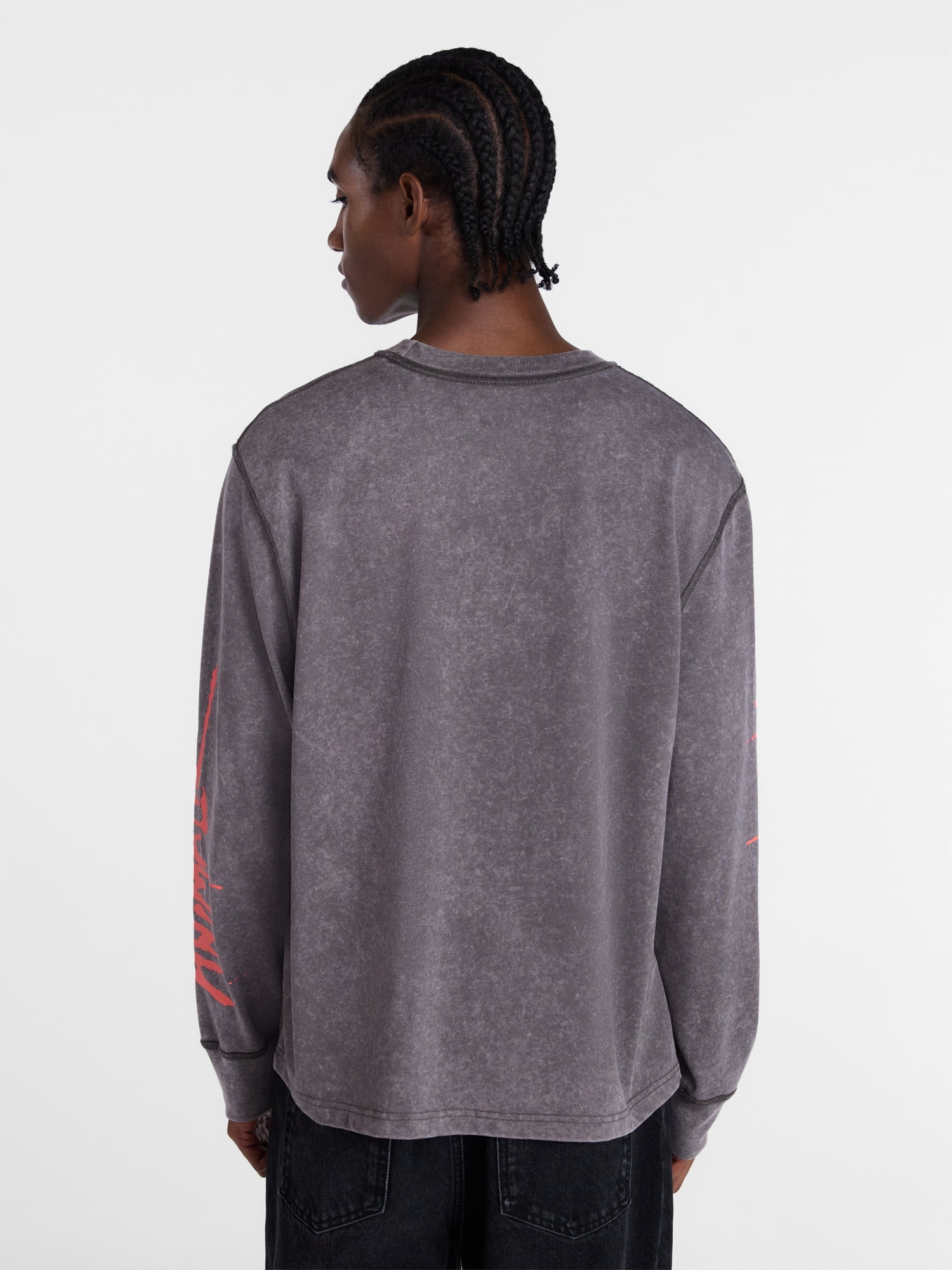 Kiss, Men's Mineral Wash Boxy Fit Graphic Long-sleeve Tee Shirt, Sizes XS-4XLT