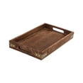 thumbnail image 2 of Bgsha Modern Design Solid Wood Serving Tray Set for Tea Table and Coasters., 2 of 9