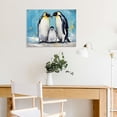 thumbnail image 5 of Fenyluxe Penguins Beach Digital Painting Canvas Wall Art Decor Ready To Hang - Ideal for Home, Living Room, Bedroom, Office - Great Gift Idea 16x12in, 5 of 6