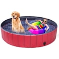 thumbnail image 2 of Coreus Large Foldable Dog Pool Collapsible Pool for Dog 48" Swimming Pool Portable Pet Bath Tub for Puppy and Kids, 2 of 8
