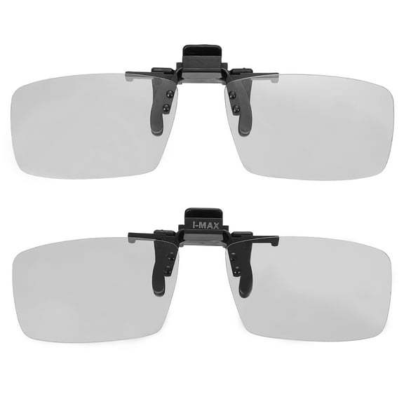 2 Pcs Polarized Clip-on 3D Glasses, Passive Circular 3D Viewing Glasses Frames