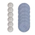 thumbnail image 2 of Wosthever 12 unids/set juego de manteles individuales y posavasos de primera , juego de 6 manteles individuales y posavasos para experiencia Mostrada azul+plata 12 Uds., 2 of 6