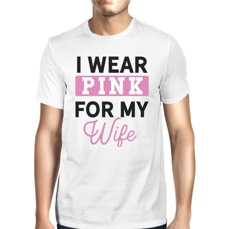 I Wear Pink For My Wife Mens Breast Cancer Support T-Shirt