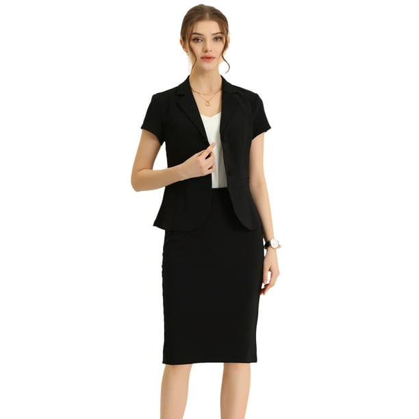 Conjunto de traje de negocios Allegra K para mujer Chaqueta manga