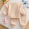 thumbnail image 6 of Xyant Toddler Baby Girl Clothes Cute 3D Floral Infant Ruffle Long Sleeve Sweathsirt Pullover Pants Set Fall Winter Outfits,Size 12-18 Months, 6 of 9