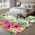 thumbnail image 4 of Tropical Spring Area Rugs 6'x9', Washable Small Throw Rugs for Kitchen Dining room, Floral Leaves Butterflies Sage Green Plaid Indoor Outdoor Rug Non-Slip Low Pile Carpet Runner Reversible Floor Mats, 4 of 8