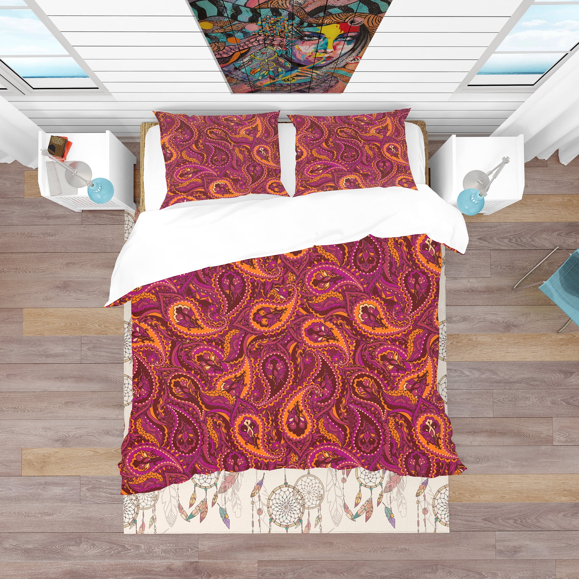Designart 'Paisley Indian Pattern' Vintage Duvet Cover Set