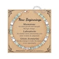 thumbnail image 3 of Amazonite & Moonstone Inspirational Beaded Bracelet - "Braver Stronger Loved" Gift with Sentiment Card, 3 of 5