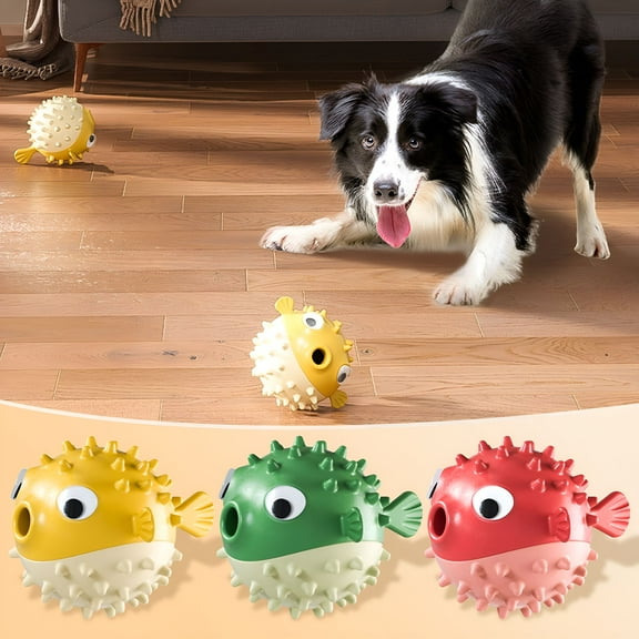 BESTSKY Interactive Dog Toys For Treat Dispensing Dog Chew Toys For Medium And Large Dogs Educational Dog Toy, Rubber, Green