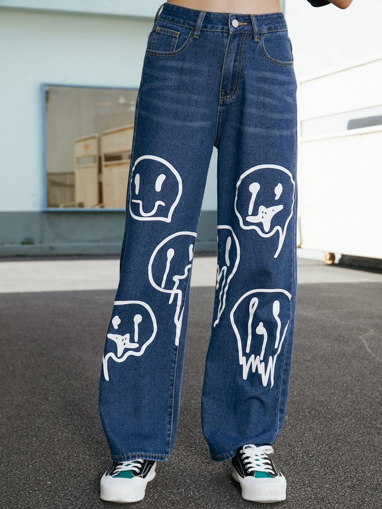 Women's Cartoon Graphic Straight Leg 