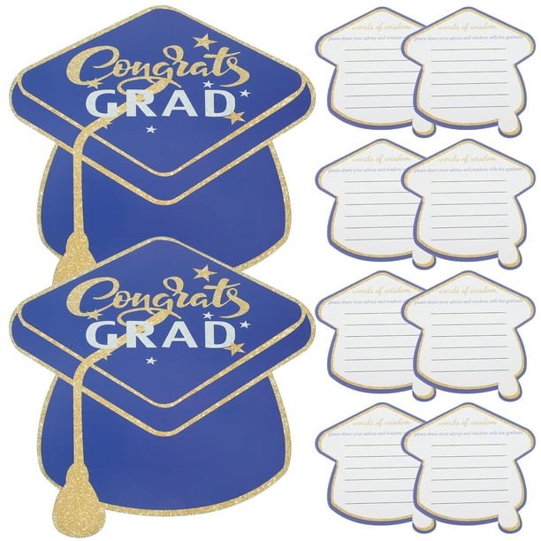 KAKOWELY 10 tarjetas de bendición, tarjetas de felicitación en blanco, tarjetas de felicitación con forma de birrete de graduación.