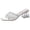 White, variant on Women's Chunky Heels Glitter Wide Strap Mules Square Open Toe Clear Block Sandals Sexy Rhinestone Slip on Dress Slides for Party Prom Rose Gold Size 6
